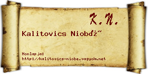 Kalitovics Niobé névjegykártya